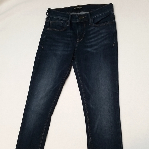 Express Denim Leggings Dark Wash Skinny Jeans - Picture 3 of 7
